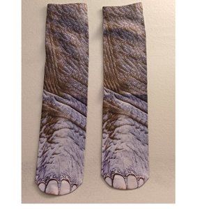 NWT Animal Socks Elephant Gray White Feet Foot Toes NEW Fun Funny Halloween